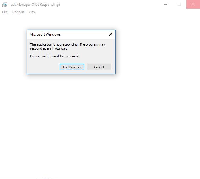 windows 7 task manager not responding
